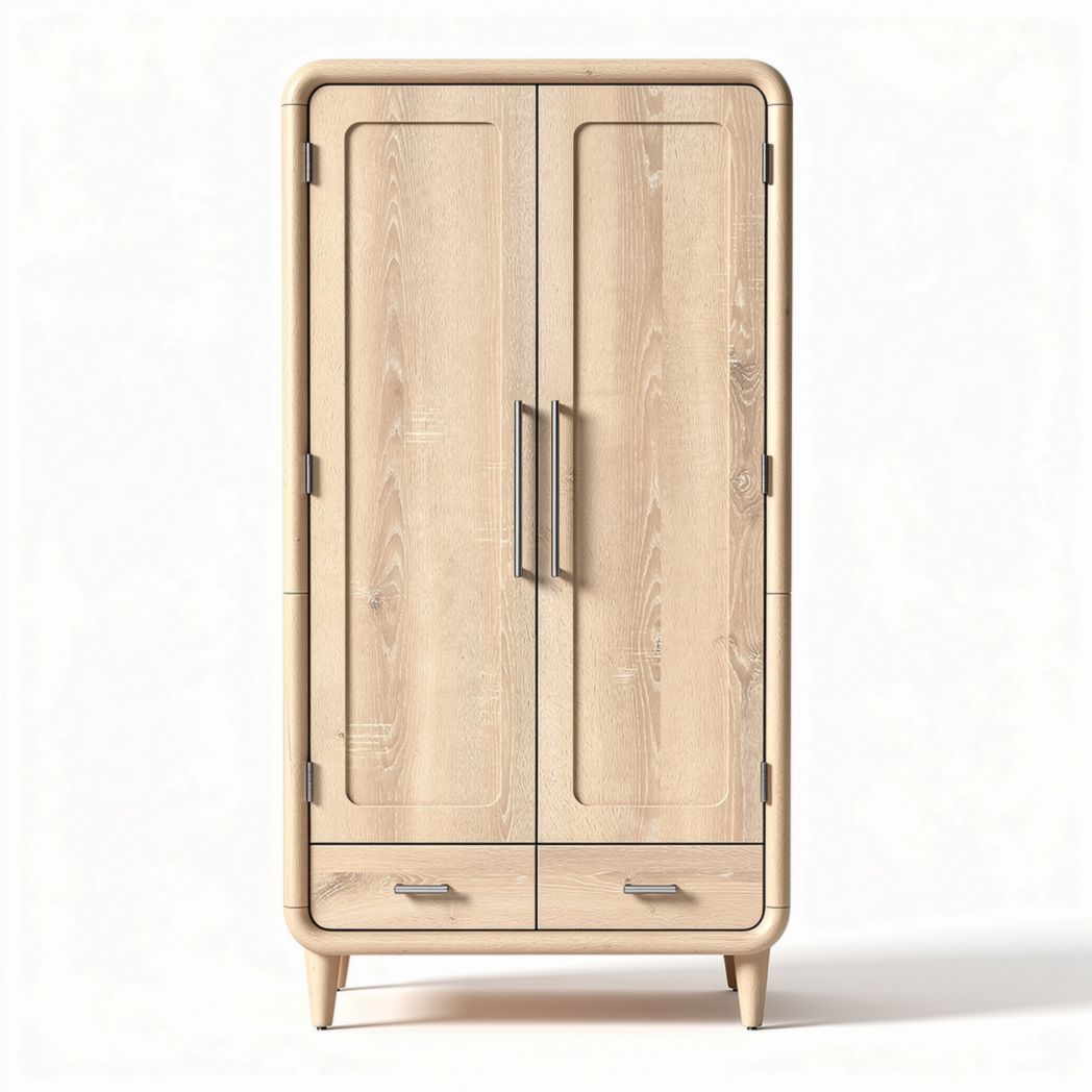Armoire en bois de chêne clair 80 x 40 x 180 cm pour rangement moderne