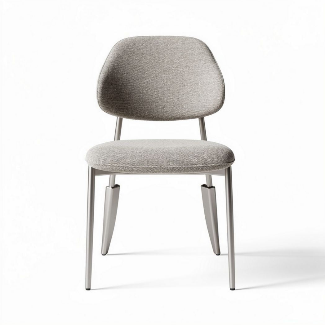 Chaise en tissu gris avec structure en métal dimensions 40 x 50 x 85cm