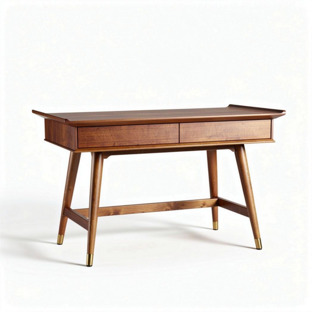 Bureau en bois de chêne avec deux tiroirs dimensions 120 x 60 x 75cm
